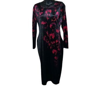 Blackmilk mind melt velvet long sleeve goth whimsigoth bodycon skulls dress